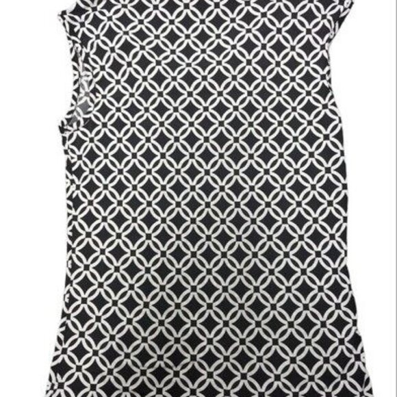 Michael Kors Black/White Geometric Cowl Neck Sleeveless Stretchy Top Women's S - Picture 4 of 10